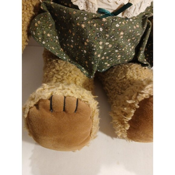 Vintage 25 In JC Penney  Teddy Bear In Green Floral Dress PL2 - Picture 4 of 9